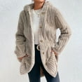 thumbnail image 6 of Usmixi Winter Womens Sweater Coat Plush Coat for Women Loose Casual Solid Button up Cardigan Hooded Outwear Long Sleeve Cozy Fuzzy Fluffy Overcoat 2023 Sweater Coat, 6 of 6