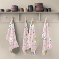 thumbnail image 2 of Cute Rabbit Princess Kitchen Tea Towels Set of 1 Absorbent Hand Dish Towels, Pink Stars Dishcloths Lint-Free 18x28 Inch Fast Drying for Cooking Baking Home Clean, 2 of 7