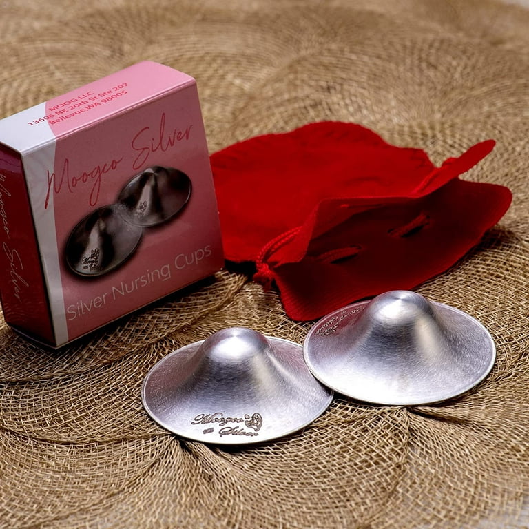 Moogco The Original Silver Nursing Cups - Nipple Shields for
