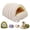 Beige, variant on Removable Washable Warm Covered Pet Bed, Soft Plush Cotton Self-Warming Hooded Sleeping Nest, Non-Slip Base Winter Warm Rest Bed for Cats & Small Dogs