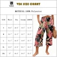thumbnail image 3 of VDJ Flowy Pants for Women High Waist Loose Casual Pazazzo Capris Summer Fall Wide Leg Lounge Pants Floral Pull On Trousers Size XL, 3 of 10