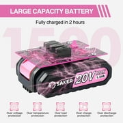Saker 4 Inch Mini Chainsaw, Pink Cordless Chainsaw, Electric Chainsaw for Tree Branches, Courtyard, Household & Garden(2PCS 1500mAh Batteries & 3 PCS Chains)