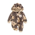 thumbnail image 2 of Gubotare Baby Girl Snowsuit Baby Newborn Baby Snowsuit Romper Winter Thick Fleece Jumpsuit Infant Coat for Girls Boys 12 18 Months (Brown,12-18 Months), 2 of 2