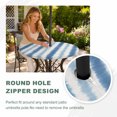 thumbnail image 4 of Round Outdoor Tablecloth with Umbrella Hole and Zipper, Navy Blue Striped Tablecloth with Elastic Waterproof, Watercolor Abstract Vertical Stripes Ombre Patio Table Covers for 31" - 35" Pool Tables, 4 of 9