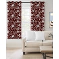 thumbnail image 2 of Red White Floral Blackout Curtains for Bedroom Living Room Darkening Curtains 90 Inch Farmhouse Retro Botanical Leaves Black Out Window Curtain Privacy Window Treatment Grommet Drapes 52"x90"x2, 2 of 9