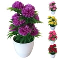 thumbnail image 6 of Farfi 1Pc Artificial Chrysanthemum Bonsai Potted Plant Landscape Home Floral Decor (Red), 6 of 13
