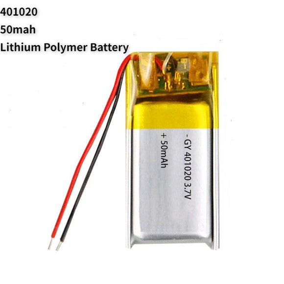 Batterie Li-Ion 3.7V 50mAh 401020 Batterie Rechargeable en Polymère pour Casque Bluetooth Voiture DVR