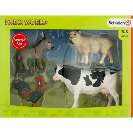 farm schleich donkey rooster sheep cow starter figures toy