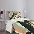 thumbnail image 3 of Ambesonne Cheetah Quilted Bedspread Set 2 Pcs, Mid Century Modern Minimal, Twin Size, Peach Grey Teal and Eggshell, 3 of 5