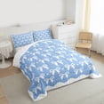 thumbnail image 3 of Manfei Girly Blue Bowknot Full Size Comforter Sets for Kids, Cute Love Heart Bedding Comforter Set, Princess Cartoon Theme Reversible Bedding Sets, Ultra Soft Home Decor, 3pcs, 3 of 8