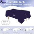 thumbnail image 2 of 8 Pack Purple Tablecloth 60x102 Inch Rectangle Table Cloth for 6 Foot Rectangle Tables, Wrinkle Resistant Washable Polyester Fabric Rectangular Table Cover for Dining Banquet Wedding Party, 2 of 12