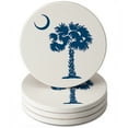 thumbnail image 1 of CounterArt "Blue Palmetto" Round Single Image Absorbent Stone Coaster 4 Pack, 1 of 7