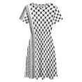 thumbnail image 4 of Palestinian Hatta Kufiya Folk Pattern Women's Dress Short Sleeve Summer Sundress Summer Women Clothes, 4 of 7