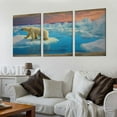 thumbnail image 2 of COMIO  Framed Canvas Wall Art Print On Canvas Polar Bears on Ice Pictures Posters Artwork for Living Room Bedroom Ready to Hang Wall Decor 12''x16''X3 Panels, 2 of 4
