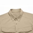 thumbnail image 7 of Cargo Shirts for Men with Pockets Long Sleeve Quick-Drying T-Shirts Button-Down Collared Slim-Fit Solid Color Nylon Hiking Tshirts Tops, 7 of 7