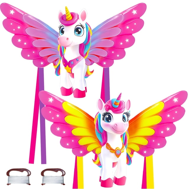 Unicornio Kite TOY Life de 123 cm con cuerda de 100 m para niños y adultos