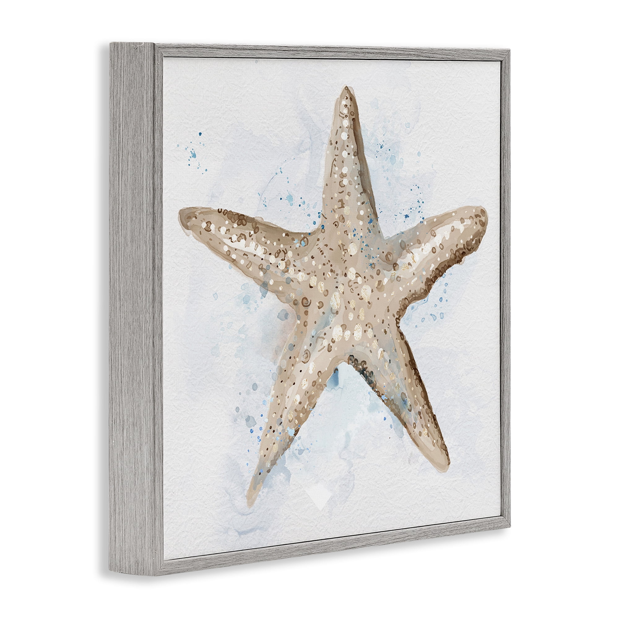 Stupell Industries Bubbly Beige Starfish Animals & Insects Painting Gray Framed Art Print Wall Art, 24 x 24