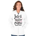 thumbnail image 4 of Jesus in Heart and Coffee in Veins Zip Hoodie Sweatshirt Women Brisco Brands S, 4 of 5