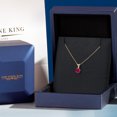 thumbnail image 5 of Gem Stone King 14K Yellow Gold Red Created Ruby and White Diamond Pendant Necklace for Women | 1.02 Cttw | Gemstone July Birthstone | Round 6MM | With 18 inch Chain, 5 of 6
