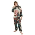 thumbnail image 5 of BZSMCE Unisex One-piece Pajama Cotton Sleepwear Rose and Butterfly Elegance Printed, 5 of 8