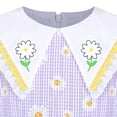 thumbnail image 5 of Girls Dress Purple Daisy Flower Plaid Sleeveless Casual Cotton 7 Years, 5 of 7