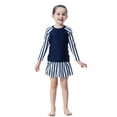 thumbnail image 4 of LYHaoo Full Coverage Swimwear For Girls Long Sleeve Swim With Skirt Rash Guard Swim Sizes 8-9 Years, 4 of 4