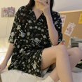 thumbnail image 4 of Kawaii Sanrios Kuromi 2Pcs Pajama Set Anime My Melody Cinnamoroll Short Sleeve for Women Summer Japanese Casual Cute, 4 of 6