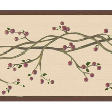 879887 Rosehip Garland Wallpaper Border HAH15171b - Walmart.com