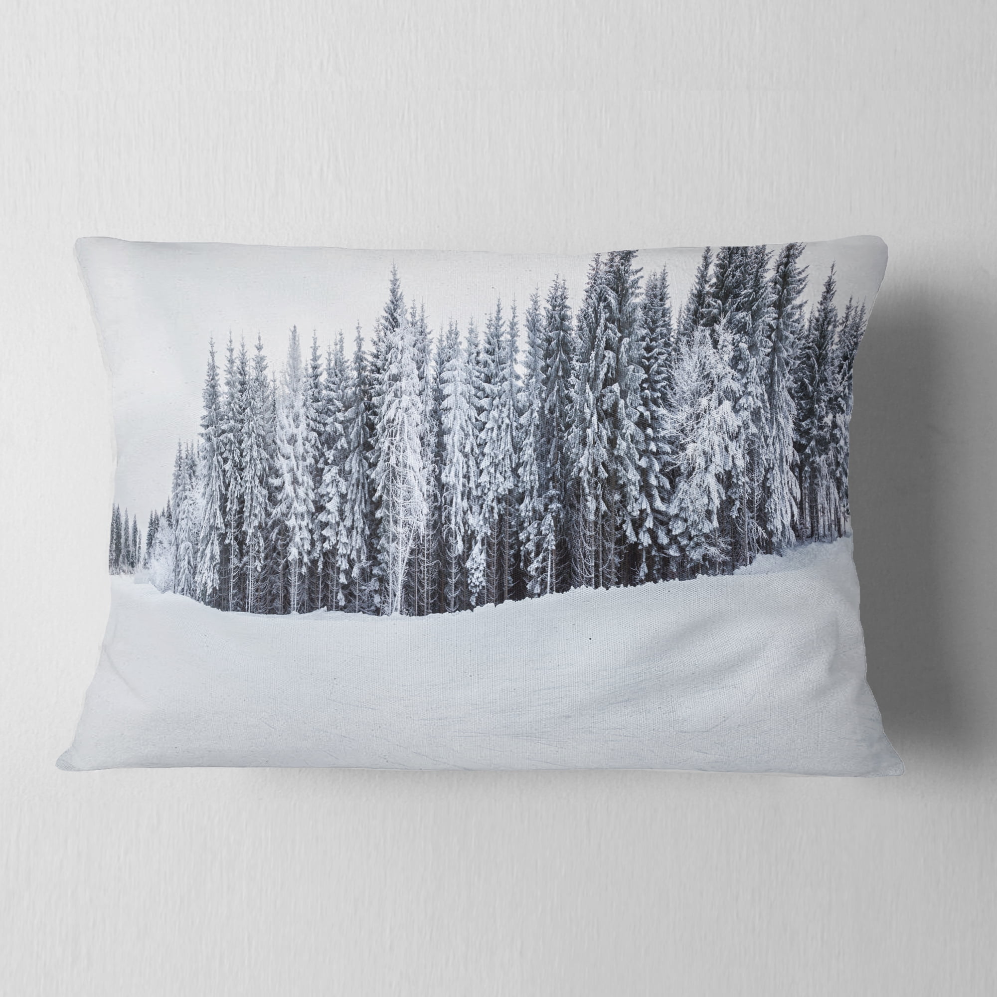 Designart 12" x 20" Blue Polyester Throw Pillow