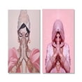 thumbnail image 2 of Designart "Namaste Mudra Retro Glamour and Spirituality II" Hinduisim Wall Art Set Of 2 - Traditional Pink Gallery Set For Office Decor, 2 of 6