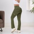 thumbnail image 4 of DHFJKG Yoga Pants Women Cargo Straight Leg Multi Pockets High Waisted Workout Sweatpants Solid Color Gym Athletic Versatile Trousers, 4 of 6