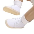 thumbnail image 3 of Icvfdpl Baby Walking Shoes Boys Girls Infants Spring Autumn Shoes Light Flat Sole Solid Color White Simple Slip On Breathable 12-18 Months, 3 of 9