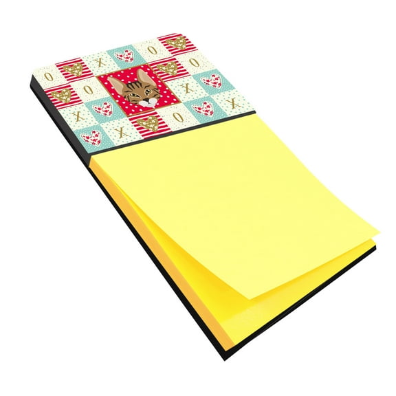 Savannah Cat Love Sticky Note Holder Red