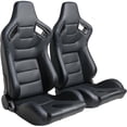 thumbnail image 2 of WIILAYOK 2 Pack Racing Seats, Universal PVC Leather Racing Bucket Seats Sport Pair Adjustable Seats with Sliders, Black and Blue Stitching, 2 of 4