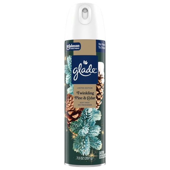 Glade® Soft Mist Odor Fighting Aerosol Air Freshener, Twinkling Pine & Cedar, 7.3oz, 1 Count
