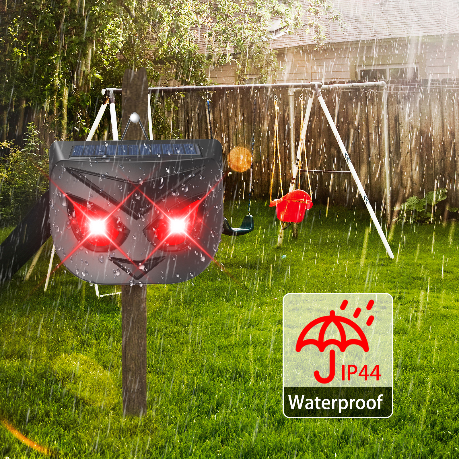 Paddsun Solar Nocturnal Animal Traps,4 Pack Outdoor Coyote Deterrent Predator Eyes Animal Deterrent Predator Lights for Raccoon Deer Skunk Fox Out of Yard Garden Patio