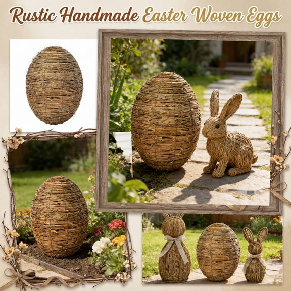 Oversized Rattan Egg - Easter Decoration for Home and Party