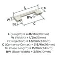 thumbnail image 3 of Amerock Versa 3-3/4 inch (96mm) Center-to-Center Polished Nickel Cabinet Pull - 25 Pack, 3 of 4