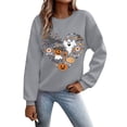 thumbnail image 3 of NMMUED Plus Size Halloween Shirt, Oversized Sweatshirt for Women, Womens Halloween Apparel, Fall Outfits for Women 2025, Halloween Pumpkin Sweatshirt, Womens Shirts Casual, Light Gray S, 3 of 6