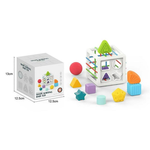 Juguete de clasificación con forma de bebé, juguete de clasificación para bebé con bandas elásticas, contenedor de clasificación sensorial, juguetes de aprendizaje para niñas y niños