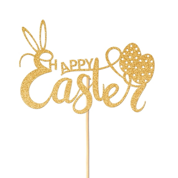 XIA0LE Easter Cake Topper, Bunny Ears Cake Decoration, Easter Birthday Party Decoration, Spring Themed Party Decorations Supplies