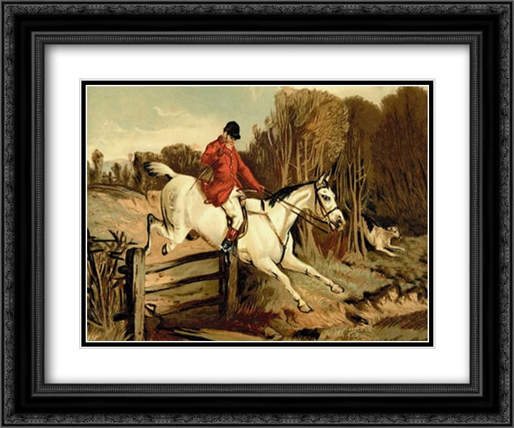 Full Cry 1900 2x Matted 24x20 Black Ornate Framed Art Print By Sidney Samuel Walmart Com Walmart Com