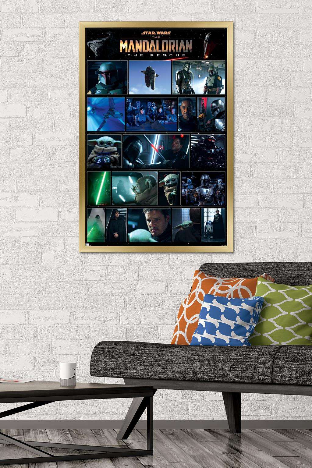 Star Wars: The Mandalorian Season 2 - Chapter 16 Grid Wall Poster, 22.375" x 34", Framed