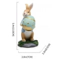 thumbnail image 5 of XIBUFE Easter Bunny Table Decorations Resin Vintage Rustic Bunnies Rabbit Figurine Statue with Carrot & Egg,Kids Gift for Home Party Spring Decor, 5 of 7