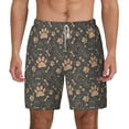 thumbnail image 2 of Picia Animal Paw pattern Mens Swim Trunks with Compression Liner Stretch Beach Shorts Quick Dry with Zipper Pockets No-Chafing Board Shorts-X-Large, 2 of 9