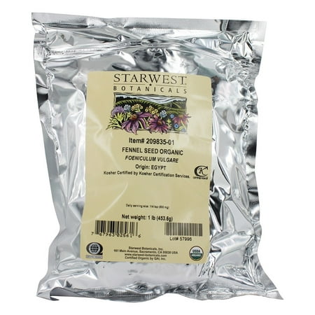 Starwest Botanicals - Bulk Fennel Seed Organic - 1 lb.