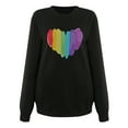 thumbnail image 5 of EQWLJWE Womens Sweatshirts with Colorful Heart Graphic Print Long Sleeve Crew Neck Rainbow Pullover Valentines Day Shirts Lightweight, 5 of 5