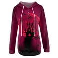 thumbnail image 4 of Femmes Halloween Sweat-Shirts Citrouille Impression Col Rond Pull à Manches Longues Oversize Pull-Overs Jaune XXL, 4 of 6