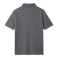 thumbnail image 4 of FRSASU Men's Ribbed Polo Shirts Short Sleeve V-Neck Slim Fit Polo Shirt Casual Summer Collared Golf Shirt Dark Gray, 4 of 5