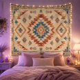 thumbnail image 2 of Geometric Diamond Motif on Weathered Cream Background, Calming Rustic for Boho Decor Lovers, Southwestern Symmetrical Wall Art, Housewarming Gift Tapestry Wall Hanging for Bedroom and Living Room, 2 of 7